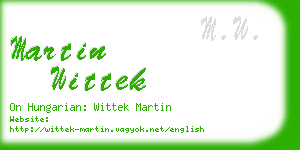 martin wittek business card